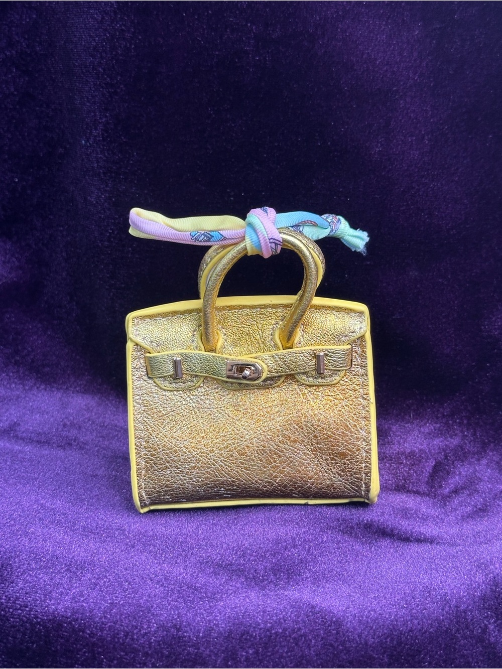 Gold Metallic Mini Bag Charm
